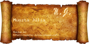 Muszta Júlia névjegykártya